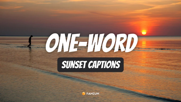 One-Word Sunset Captions for Instagram - Famium